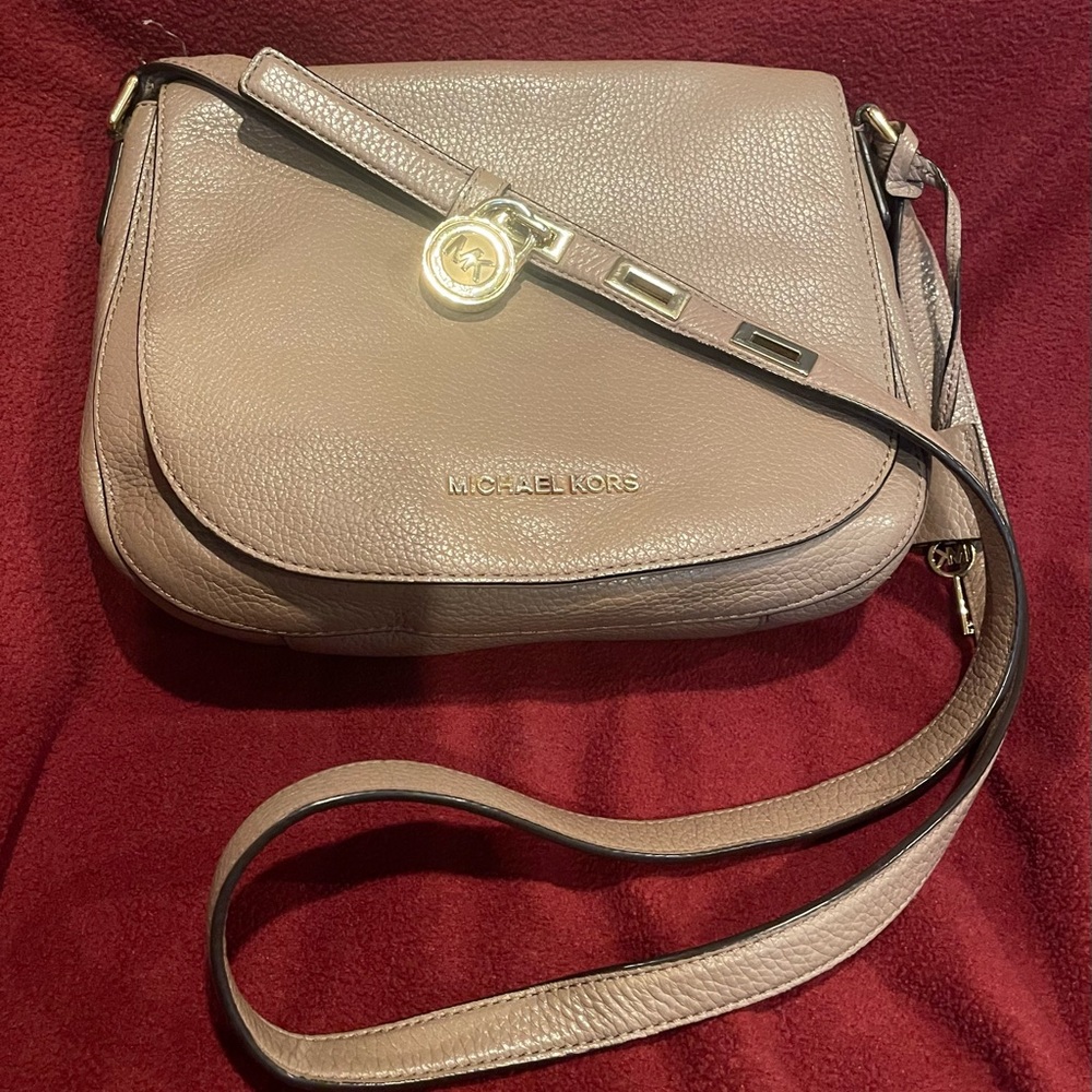 Michael Kors Tan Leather Saddle Crossbody Bag